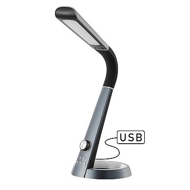 Milton Aluminum Contemporary Minimalist Adjustable Head Dimmable Usb Charging Led Task Lamp