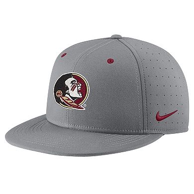 Men's Nike Gray Florida State Seminoles USA Side Patch True AeroBill Performance Fitted Hat