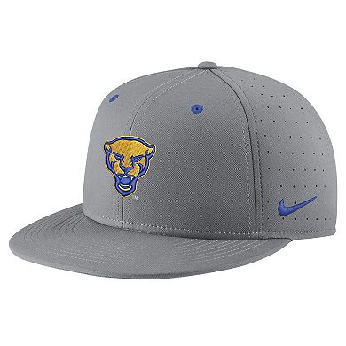 Men's Nike Gray Pitt Panthers USA Side Patch True AeroBill Performance Fitted Hat
