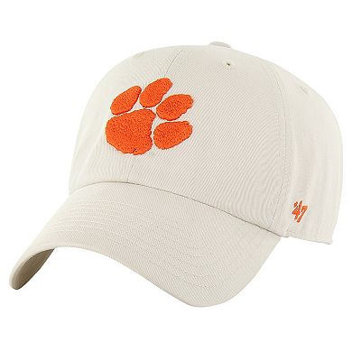 Men's '47 Cream Clemson Tigers Vintage Clean Up Adjustable Hat
