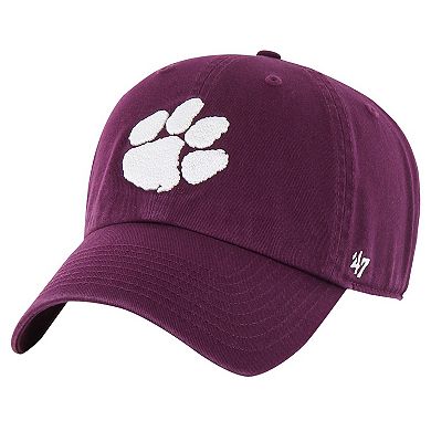 Men's '47 Purple Clemson Tigers Vintage Clean Up Adjustable Hat