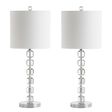 Cary Modern Stacked Crystal/metal Led Table Lamp (set Of 2)
