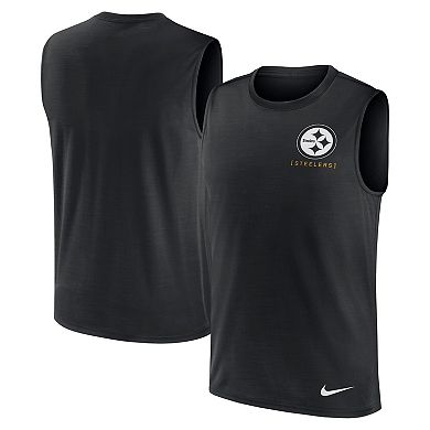Men's Nike Black Pittsburgh Steelers Muscle Tank Top
