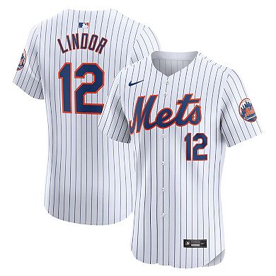 Men's Nike Francisco Lindor White New York Mets Home Elite Jersey