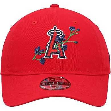 Youth New Era Red Los Angeles Angels Game Day Bloom 9TWENTY Adjustable Hat