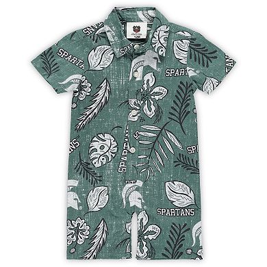 Infant Wes & Willy Green Michigan State Spartans Vintage Floral Romper
