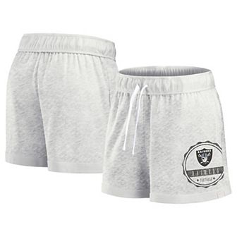 Women's Fanatics Branded Oatmeal Las Vegas Raiders Vintage Badge Shorts