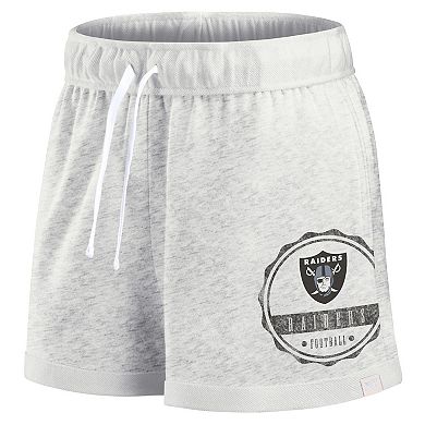 Women's Fanatics Branded Oatmeal Las Vegas Raiders Vintage Badge Shorts
