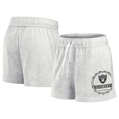 Women's Fanatics Branded Oatmeal Las Vegas Raiders Vintage Badge Shorts