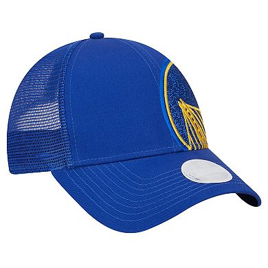 Women's New Era Royal Golden State Warriors Game Day Sparkle Logo 9FORTY Adjustable Hat