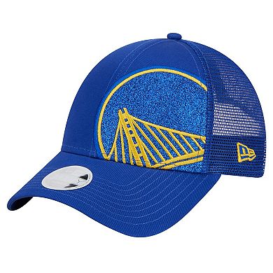 Women's New Era Royal Golden State Warriors Game Day Sparkle Logo 9FORTY Adjustable Hat