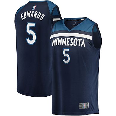 Men's Fanatics Branded Anthony Edwards Navy Minnesota Timberwolves Fast Break Replica Jersey - Icon Edition