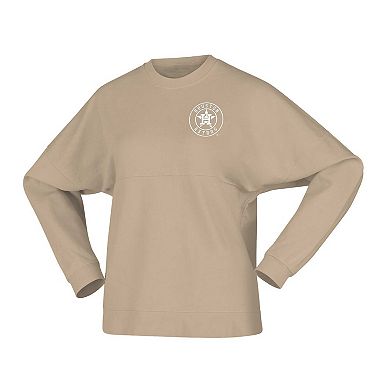 Women's Fanatics Branded Tan Houston Astros Branded Fleece Pullover Sweatshirt