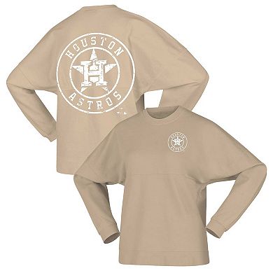 Women's Fanatics Branded Tan Houston Astros Branded Fleece Pullover Sweatshirt