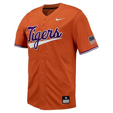 Men's Nike Orange Clemson Tigers Replica Full-Button Baseball Jersey