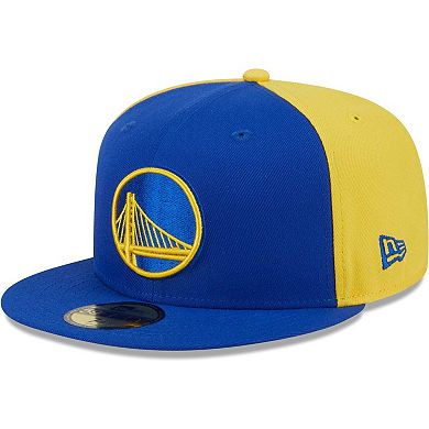 Men's New Era Royal/Gold Golden State Warriors Gameday Wordmark 59FIFTY Fitted Hat