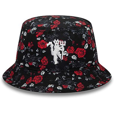 Men's New Era Black Manchester United Floral Print Bucket Hat