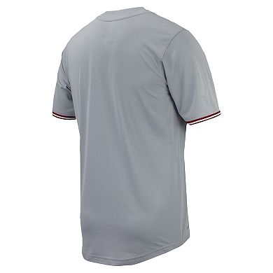 Men's Nike Gray Stanford Cardinal Replica Full-Button Baseball Jersey