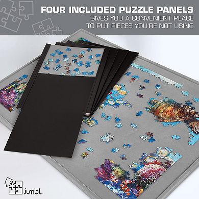 Jumbl Leather Puzzle Case, With Board And Puzzle Trays For 1,500-piece Puzzles