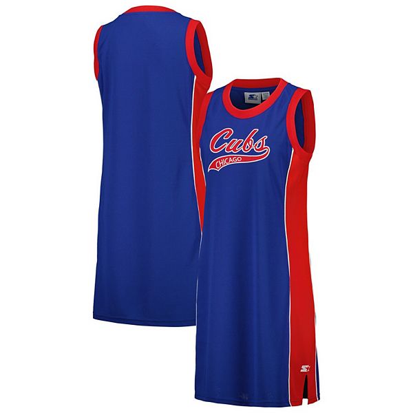 Women's Starter Royal Chicago Cubs Slam Dunk Tank Top Sneaker Dress