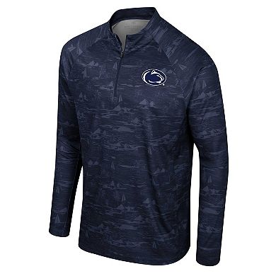 Men's Colosseum Navy Penn State Nittany Lions Carson Raglan Quarter-Zip Jacket