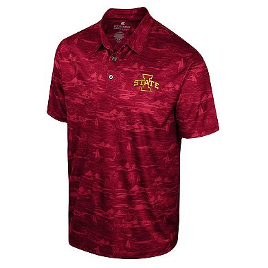 Men's Colosseum Cardinal Iowa State Cyclones Daly Print Polo
