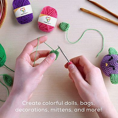 Jumblcrafts 20 Acrylic Crochet Yarn Kit, Assorted Colors Thick Yarn Crochet Kit