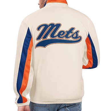 Men's Starter Cream New York Mets Rebound Cooperstown Collection Full-Zip Track Jacket