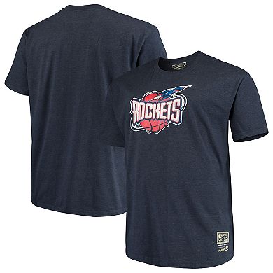 Men's Mitchell & Ness Navy Houston Rockets Big & Tall Hardwood Classics Vintage Logo T-Shirt