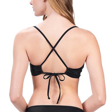 Women's G-III 4Her by Carl Banks Black Los Angeles Chargers Hall of Fame Bikini Top