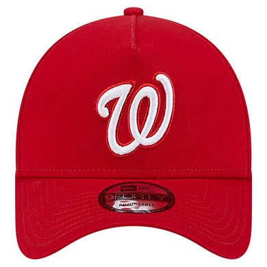Men's New Era Red Washington Nationals Team Color A-Frame 9FORTY Adjustable Hat