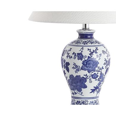 Song Ceramiccrystal Chinoiserie Floral Led Table Lamp