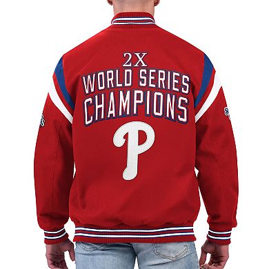 Men's G-III Sports by Carl Banks Red Philadelphia Phillies Quick Full-Snap Varsity Jacket