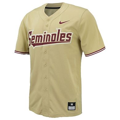 Men's Nike Gold Florida State Seminoles Replica Full-Button Baseball Jersey