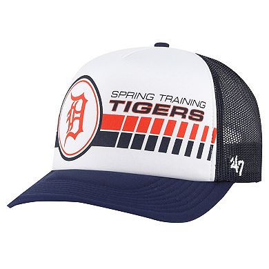 Men's '47  White/Navy Detroit Tigers 2024 Spring Training Foam Trucker Adjustable Hat