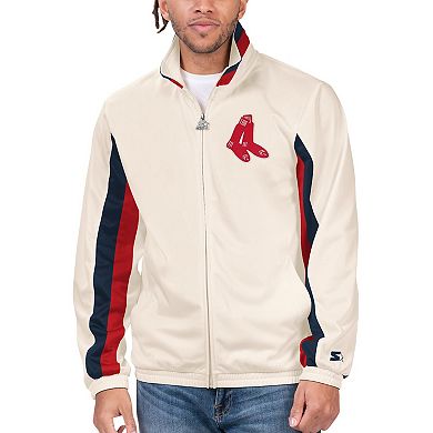Men's Starter Cream Boston Red Sox Rebound Cooperstown Collection Full-Zip Track Jacket
