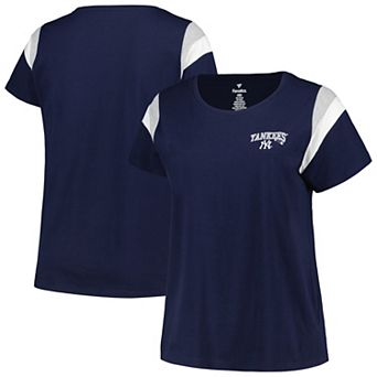 Women's Profile Navy New York Yankees Plus Size Scoop Neck T-Shirt
