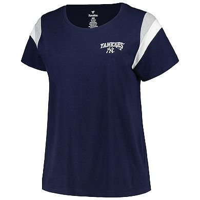 Women's Profile Navy New York Yankees Plus Size Scoop Neck T-Shirt