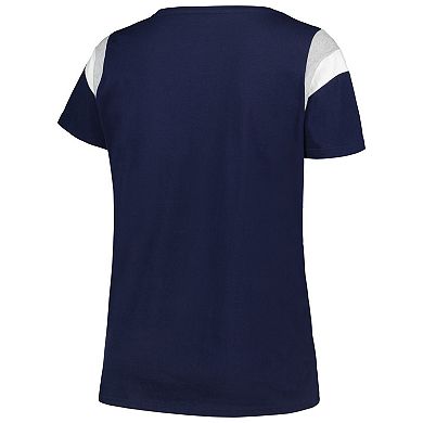Women's Profile Navy New York Yankees Plus Size Scoop Neck T-Shirt