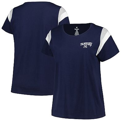 Women's Profile Navy New York Yankees Plus Size Scoop Neck T-Shirt