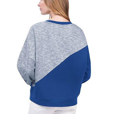 Women's G-III 4Her by Carl Banks Blue New York Knicks Benches Split Pullover Sweatshirt