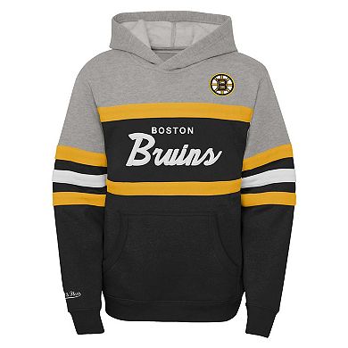 Youth Mitchell & NessÂ Black Boston Bruins Head Coach Pullover Hoodie