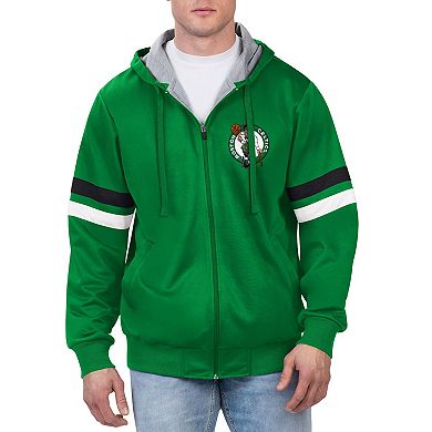 Men's G-III Sports by Carl Banks Kelly Green Boston Celtics Contender Full-Zip Hoodie Jacket