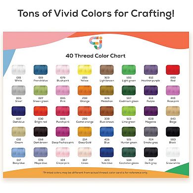 Jumblcrafts 40 Color Embroidery Thread Kit Spools Of 500m Thick Thread