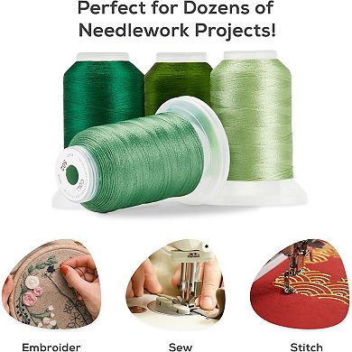 Jumblcrafts 40 Color Embroidery Thread Kit Spools Of 500m Thick Thread