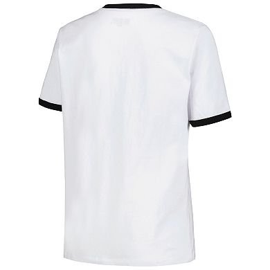 Women's 5th & Ocean by New Era White LAFC Throwback Ringer T-Shirt