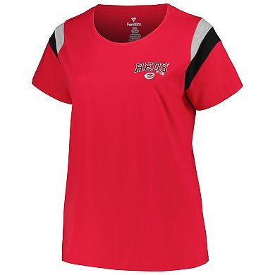 Women's Profile Red Cincinnati Reds Plus Size Scoop Neck T-Shirt