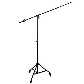 Lyxpro Overhead Foldable Tripod Mic Stand With Telescoping Boom And Wheels