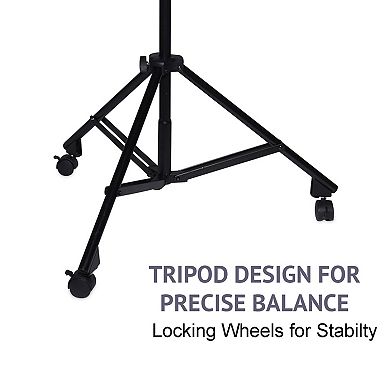 Lyxpro Overhead Foldable Tripod Mic Stand With Telescoping Boom And Wheels
