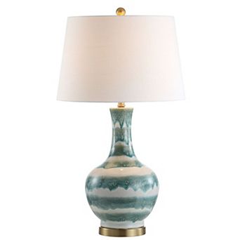 Tucker Striped Ceramicmetal Led Table Lamp